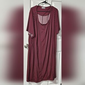 Catherine's Black and Red Polka Dot Maxi Dress Sz 4x 4-1019